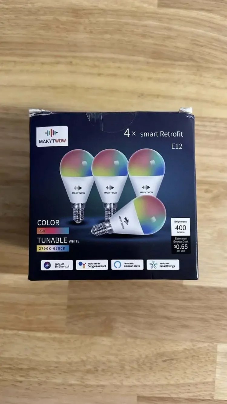 Makytwow Smart Light Bulbs, Full Color Changing Dimmable Smart WiFi Bulbs